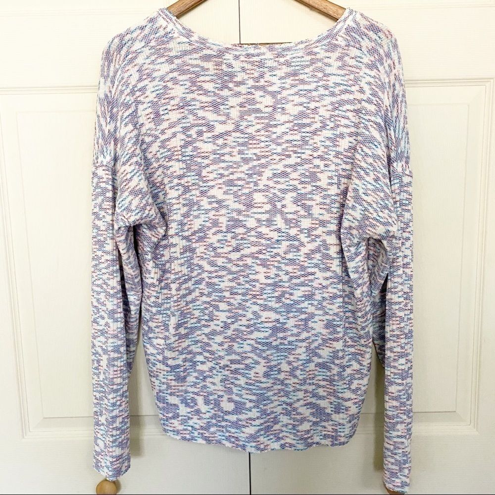 Code X Mode NWOT Pink Blue Ribbed Confetti Sweater - Picture 5 of 8